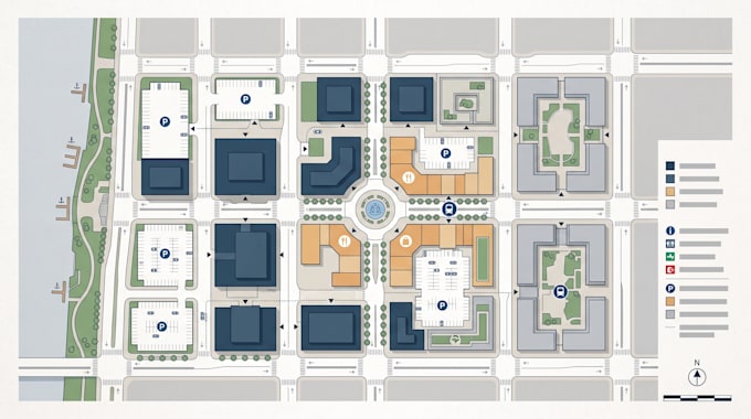 do flat business vector map, custom map and wayfinding map