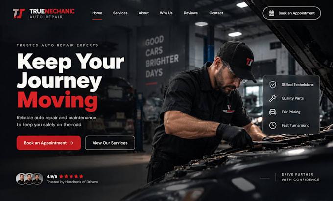 design wix mobile mechanic website roadside auto repair service