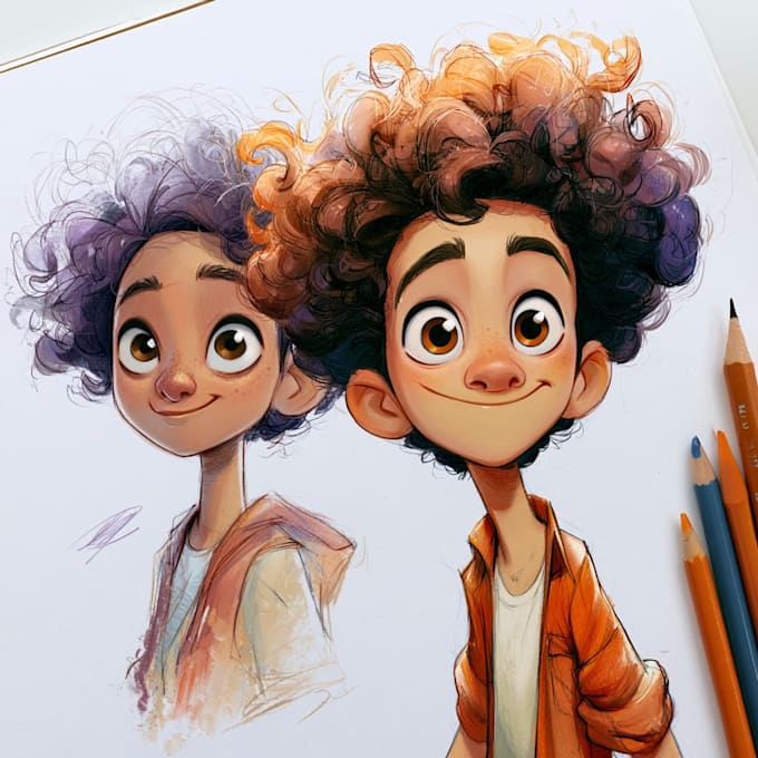 draw an illustration in disney pixar style