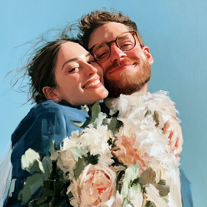 couple portrait wedding portrait illustration
