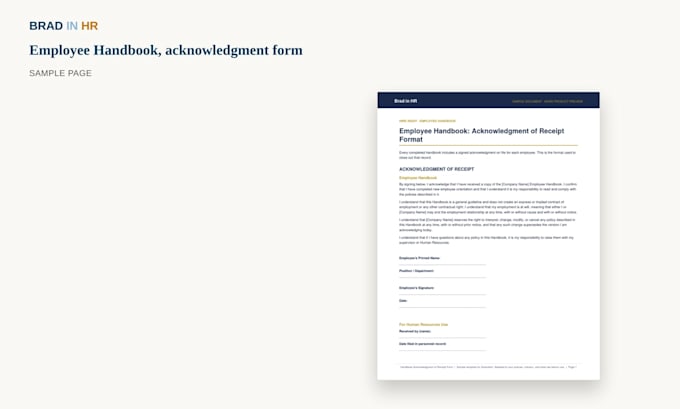 write an employee handbook by state
