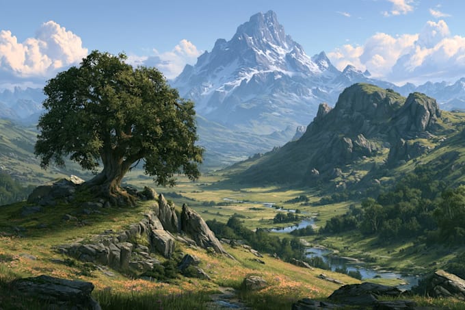 do fantasy landscape illustrations