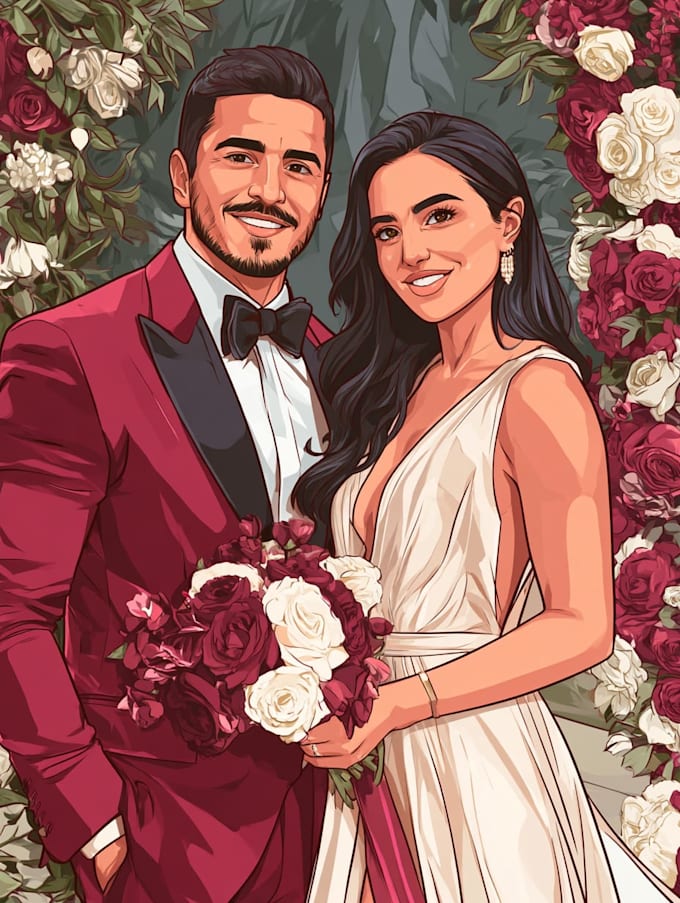 draw couple portrait illustration