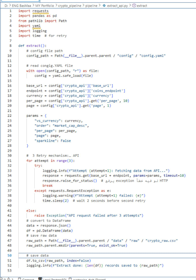 build a python etl pipeline to clean and transform your data