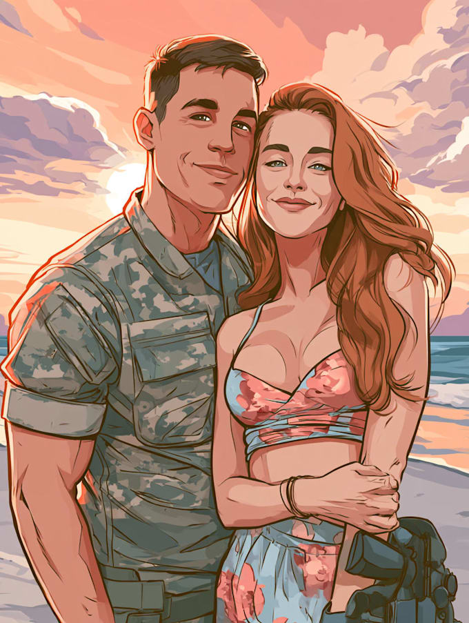 paint custom couple portrait