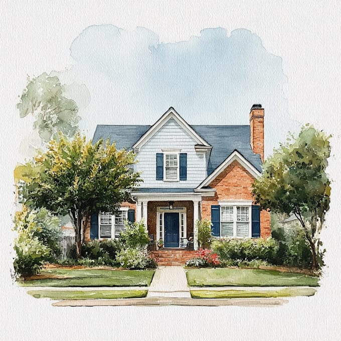 a watercolor house illustration