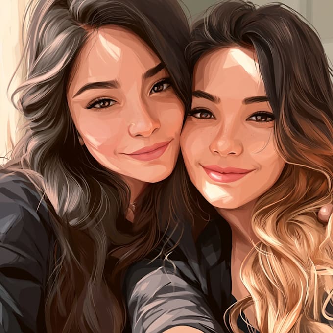 draw custom portrait and friendship portrait