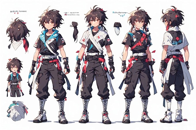 create original anime character sheet or reference for