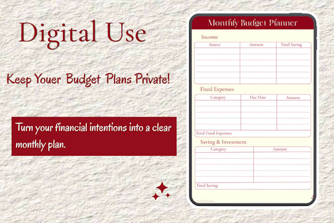 create smart money monthly budget planner
