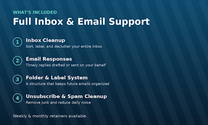 manage your gmail inbox and provide virtual assistant services