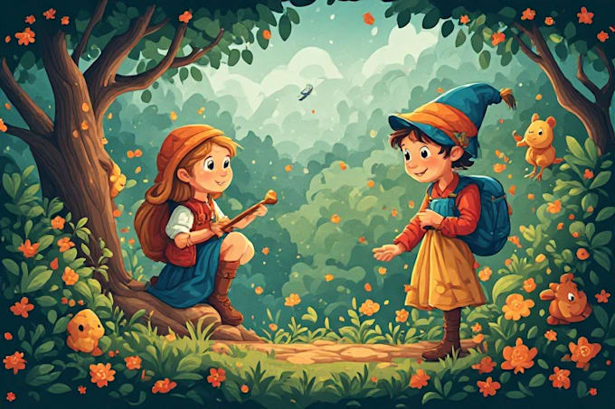 children book illustrations and children book cover
