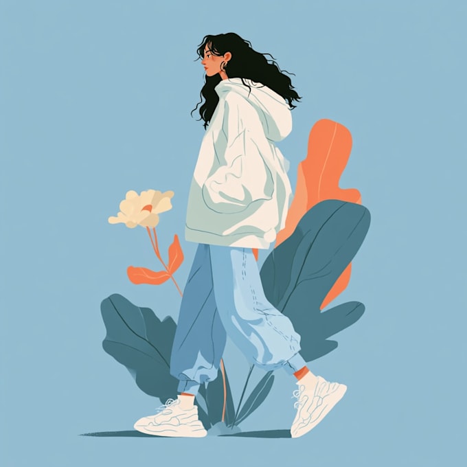 draw modern flat character illustrations
