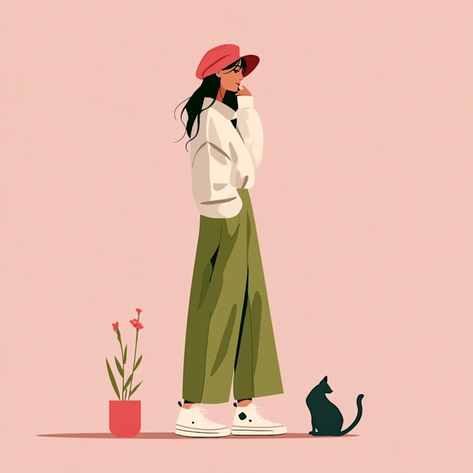 create unique flat character designs