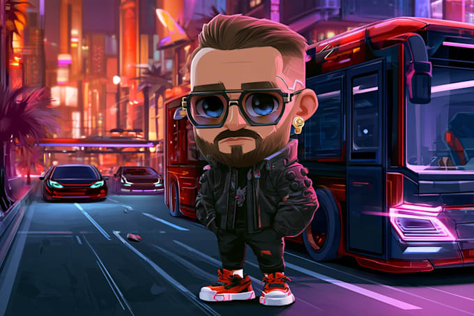 draw you a cyberpunk illustration portrait