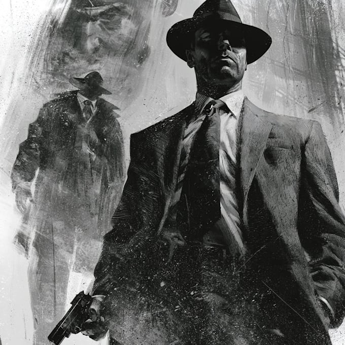 make noir horror and dark comic book illustrations