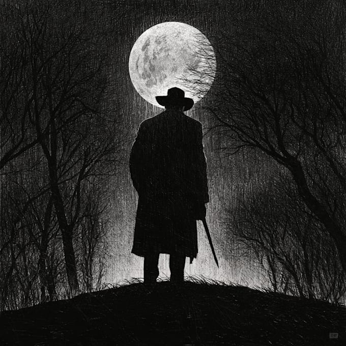 make noir horror and dark comic book illustrations