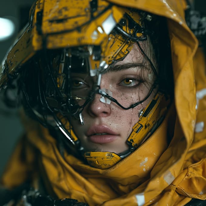 create detailed futuristic character designs