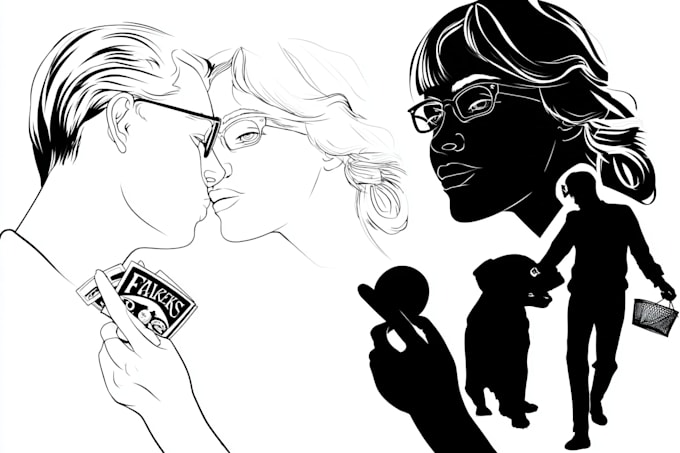 draw custom line art and silhouette stencil