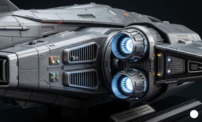 create a custom 3d spacecraft model with detailed hard surface design