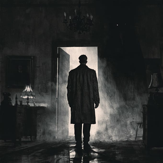 make noir horror and dark comic book illustrations