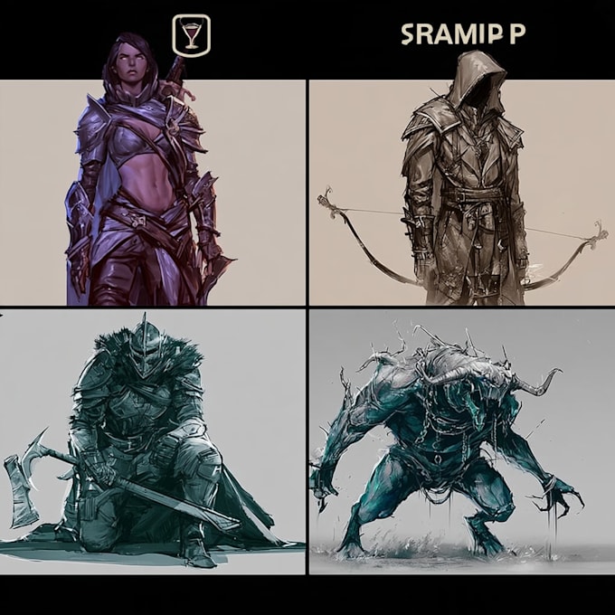design a fantasy, dark fantasy character concept