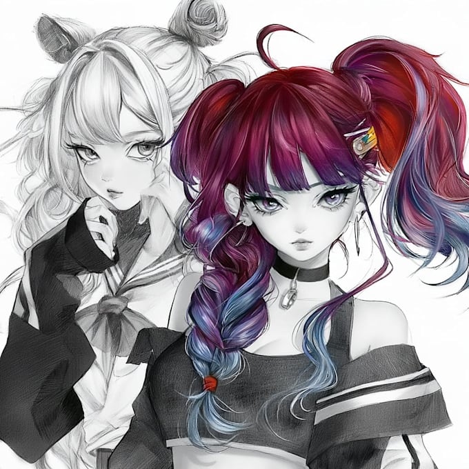 draw you an anime art style characters