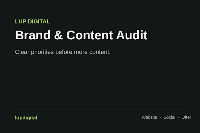 brand and content strategy audit with clear priorities