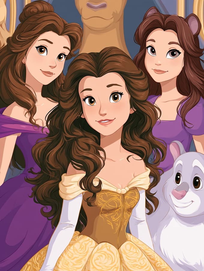 make a disney children cartoon illustration