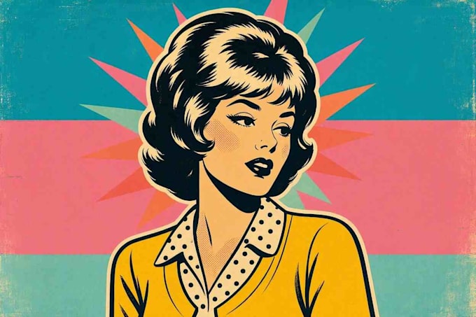 draw a retro pop art roy lichtenstein style