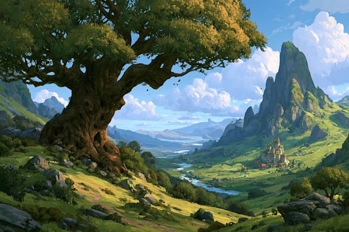 fantasy concept landscape illustrations