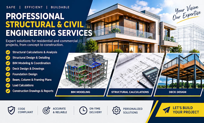 handle structural calculations, design and construction drawings