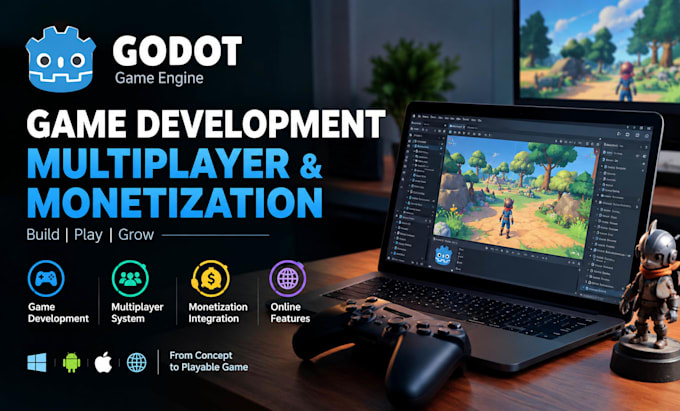 develop your godot game with multiplayer, monetization and online features