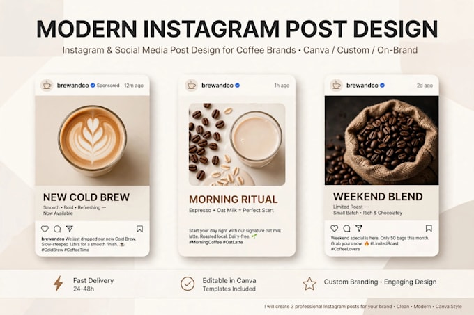 design modern instagram and social media posts in canva