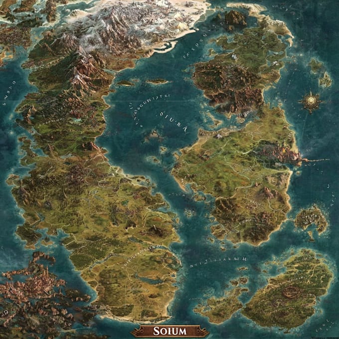 design a unique vector map, realistic or fantasy