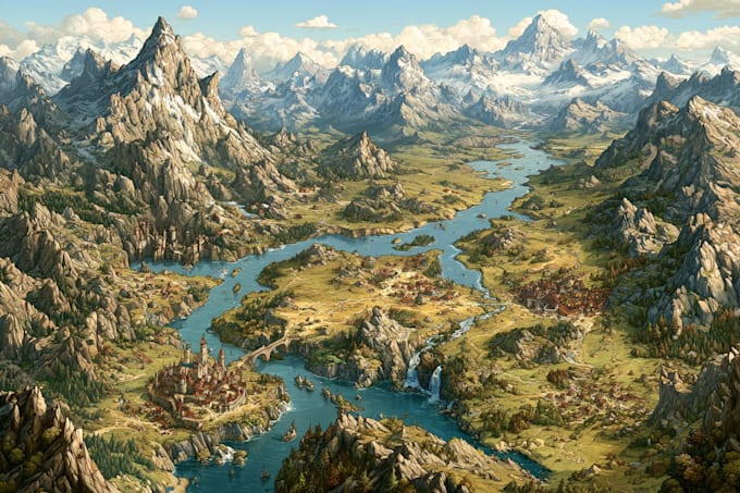 design a custom illustrated map for books games and projects