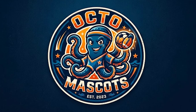 create octopus mascot logo design for your brand