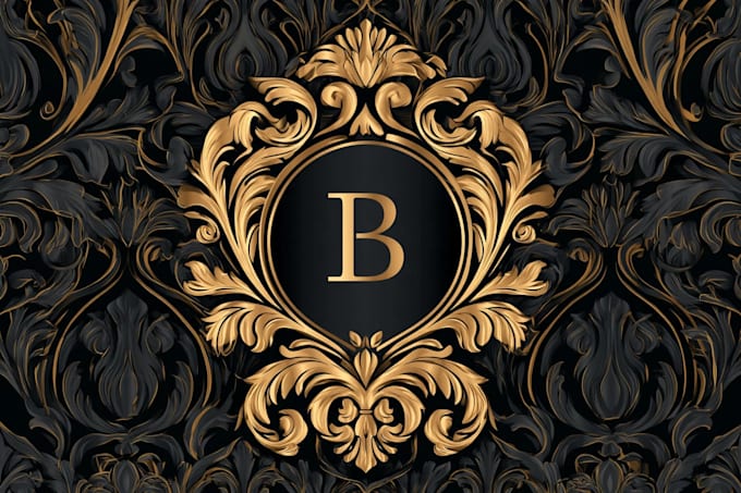 design a monogram logo with a seamless luxury pattern unique