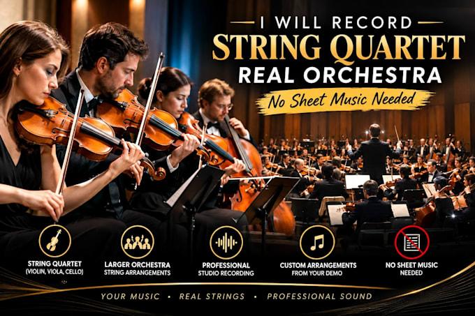 record string quartet, real orchestra, no sheet music needed
