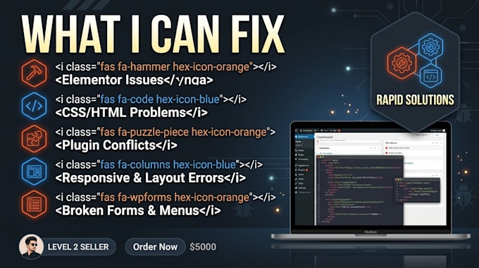 fix wordpress bugs errors and elementor issues