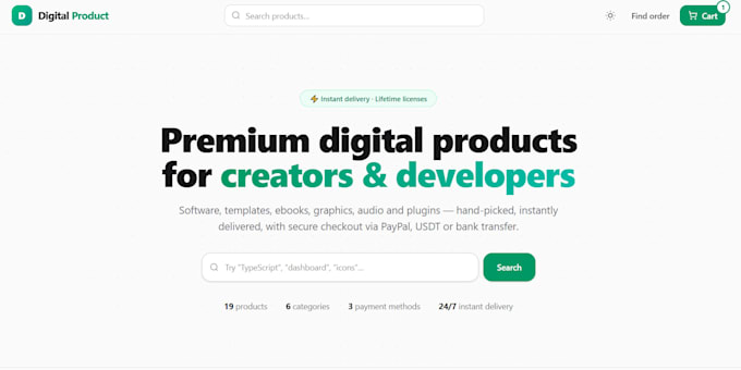 build website ecommerce for digital products