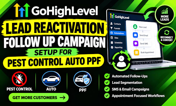 gohighlevel lead reactivation follow up campaign setup for pest control auto ppf