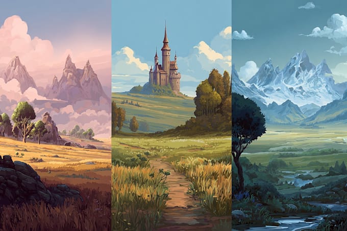 design immersive landscape game environment backgrounds