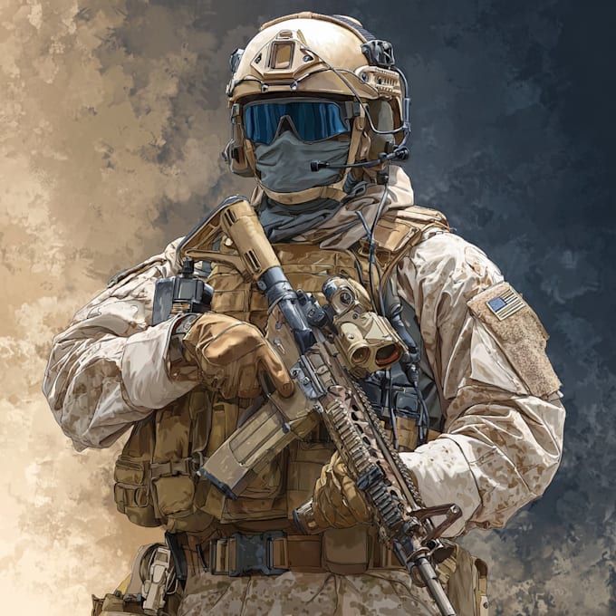 make military character design or concept art