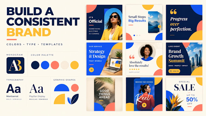 create professional canva branding kit and canva social media posts templates