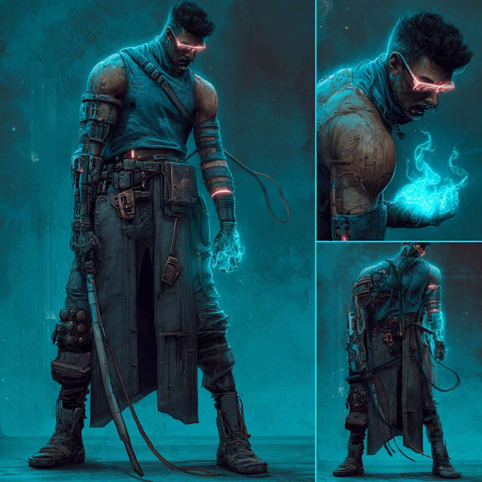 design fantasy and cyberpunk character