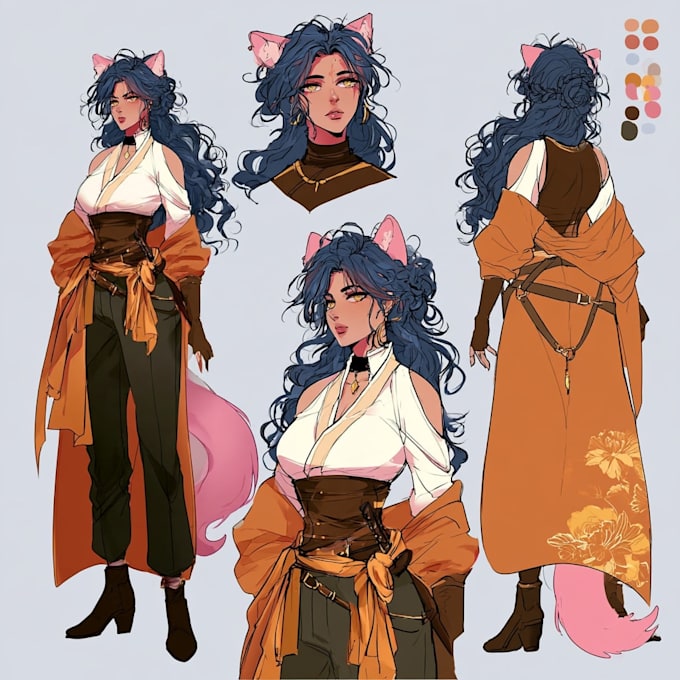 design character sheet or reference sheet for your character