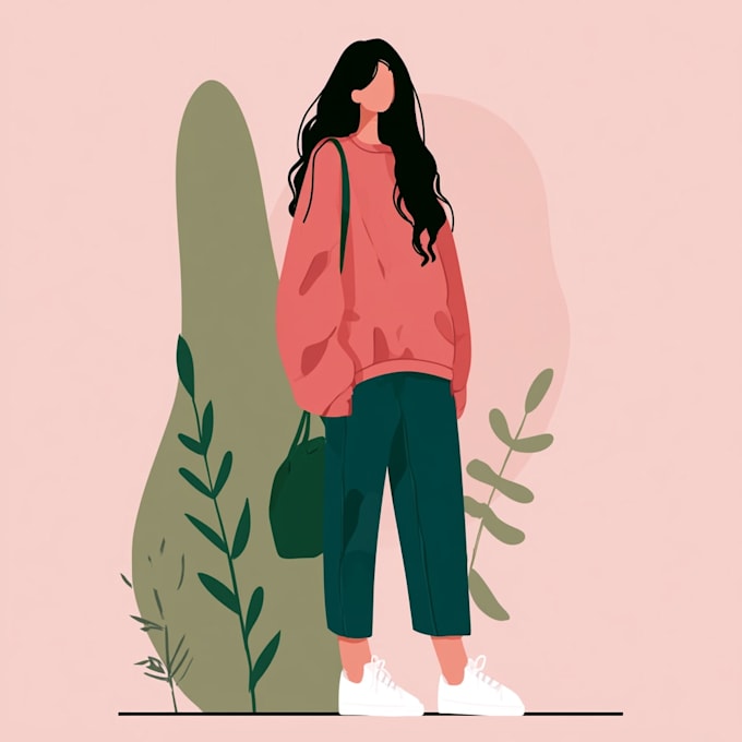 create a clean and modern flat character illustration
