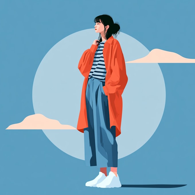 design a professional flat character illustration