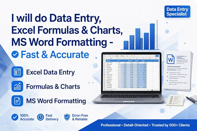 do data entry, excel work, typing and content writing accurately