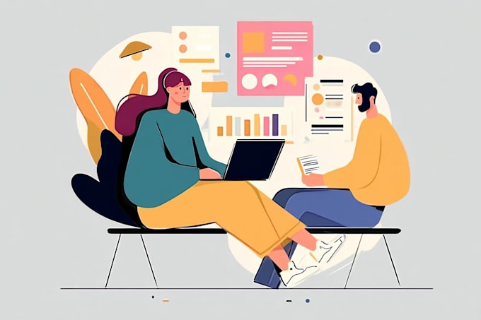 draw vectorized, modern, flat illustrations